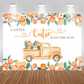 Wenig Süße An Der Weg Orange Babydusche Hintergrund